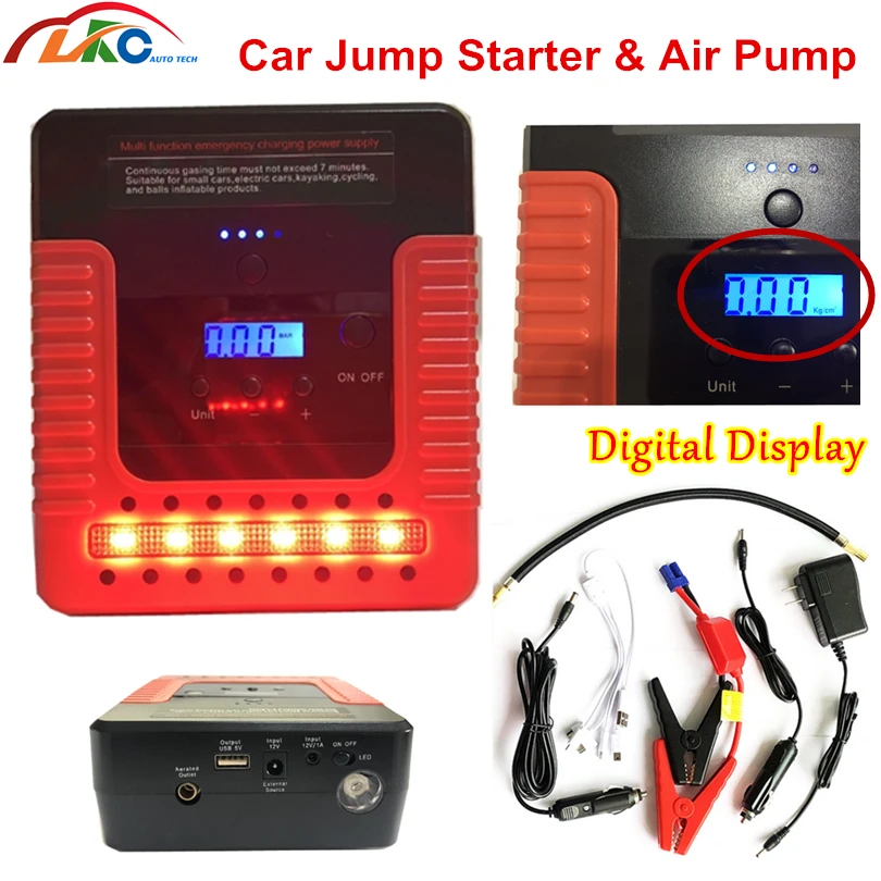 

Car Jump Starter Auto Air Pump Compressor Tire Inflator IN One Gasoline & Diesel Digital Power Supply with Best price