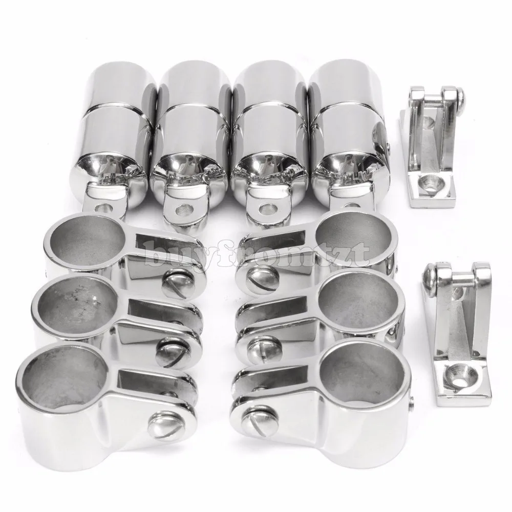 

16 pcs 4-Bow 25mm Bimini Top Boat Stainless Steel Fittings Marine Hardware Set