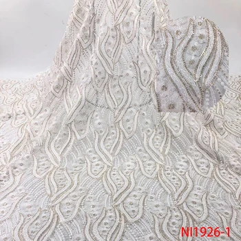 

White Lace Fabric High Quality 3d Lace Fabric Bridal Lace Embroidery African French Lace Fabric For Nigerian 5yards NI1926