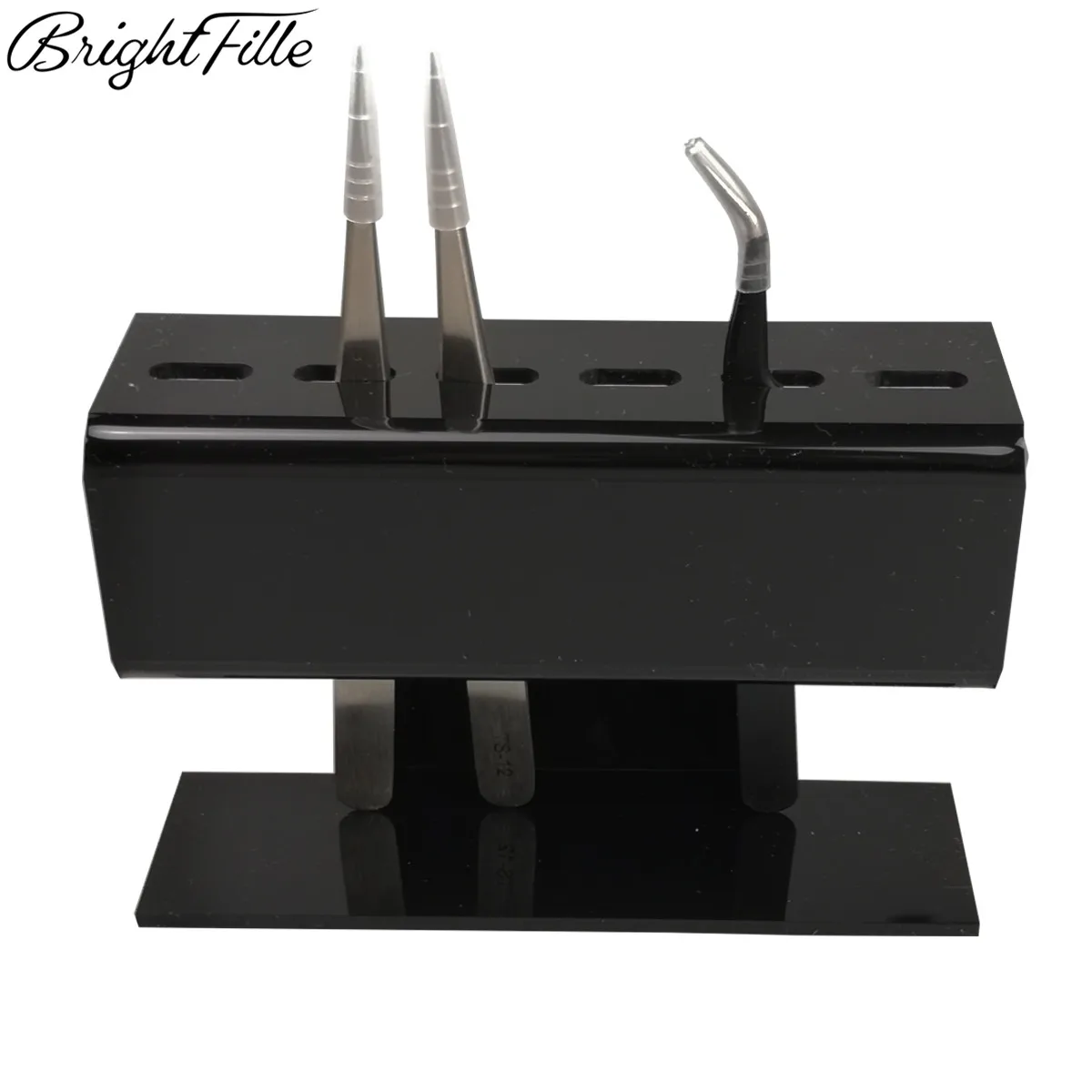 

BrightFille 1Pcs Acrylic Eyelash Extension Tweezers Stand Durable And Convenient 6 Pcs Storage Holder Make Up Tool