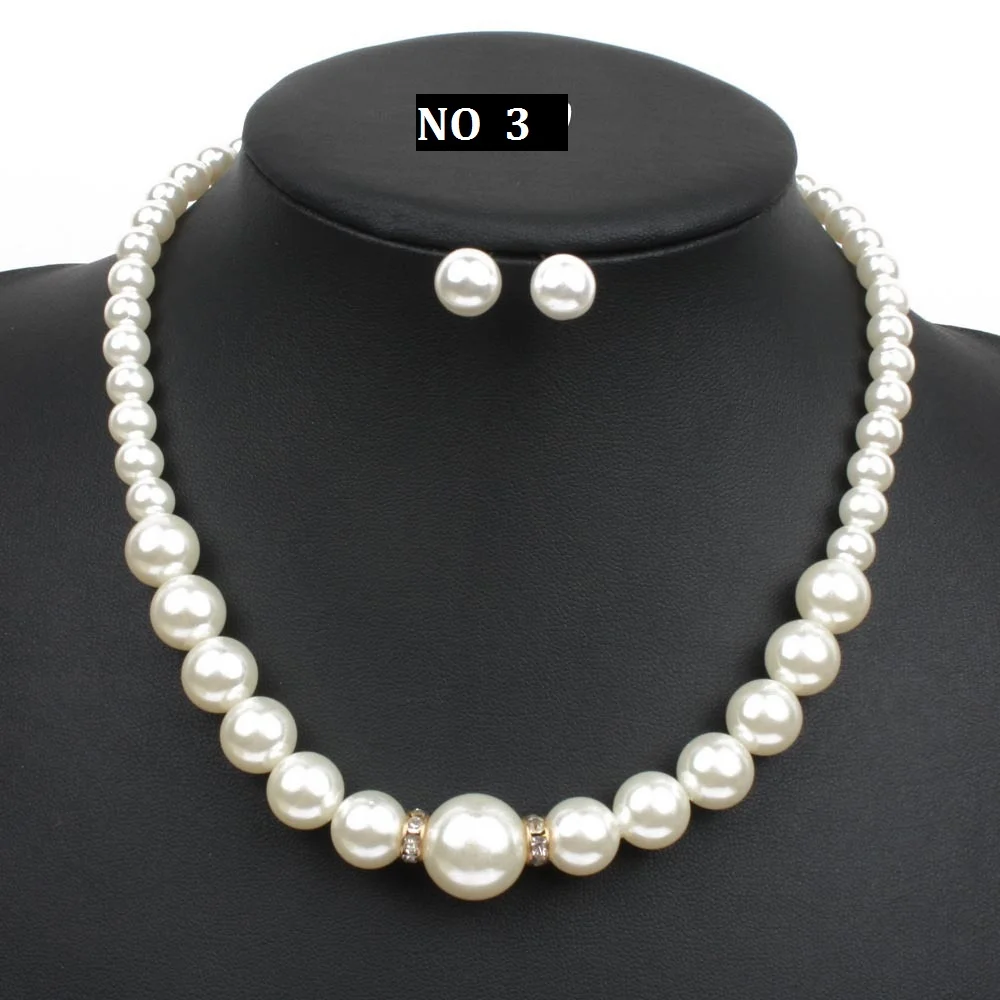 New Hot Classic Imitation Pearl Gold Color Clear Crystal Top Elegant Party Gift Fashion Costume Jewelry Sets Sale|costume pearl jewelry sets|fashion