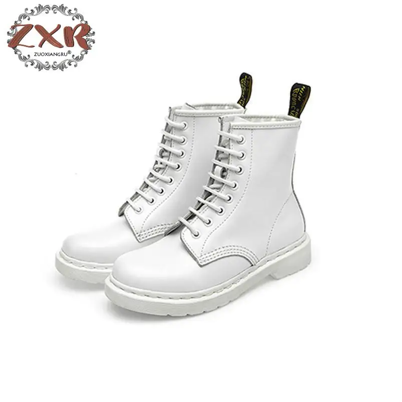 

Women Pointed Toe Lace Up Low Heels Female Casual Spring Autumn Soft Bottom Flats Shoes Martin Ankle Boots Genuine Leather