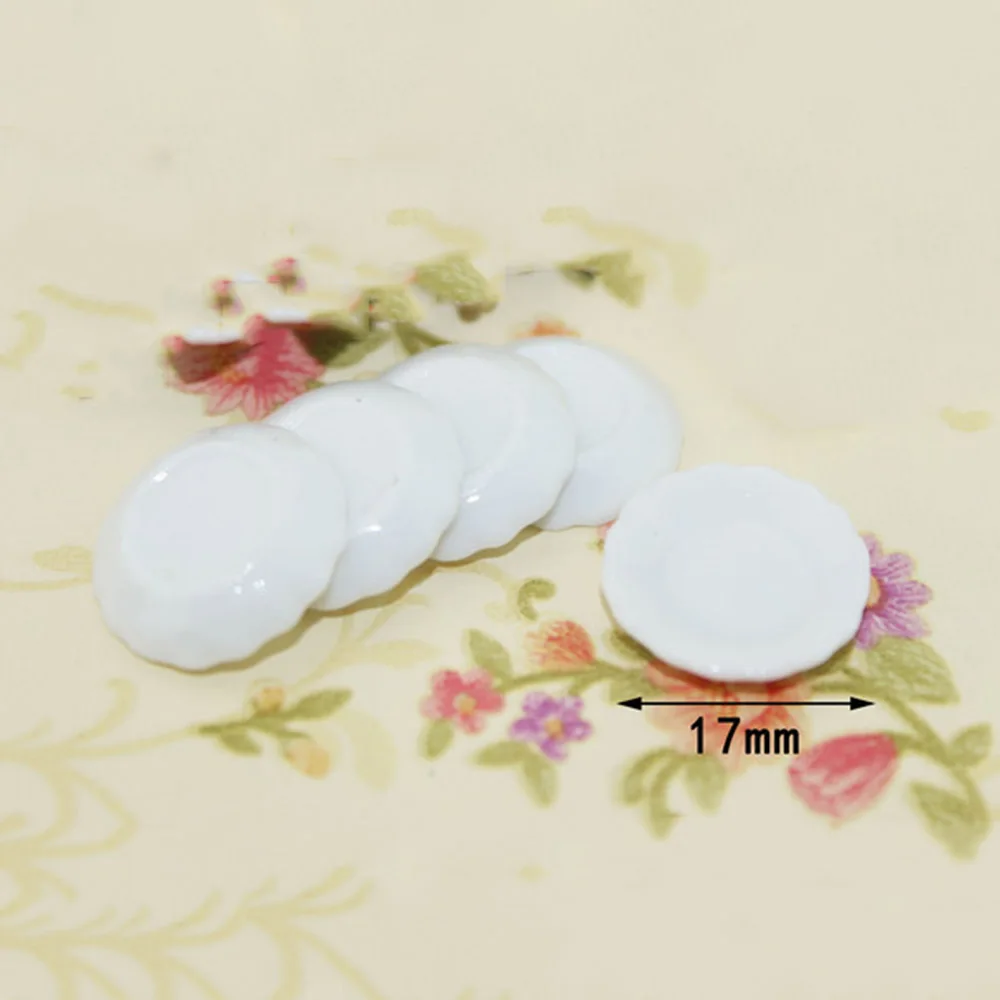 

5Pcs 1/12 Dollhouse Miniature Accessories Mini Ceramic Food Plate Simulation Kitchen Dish Model Toys for Doll House Decoration