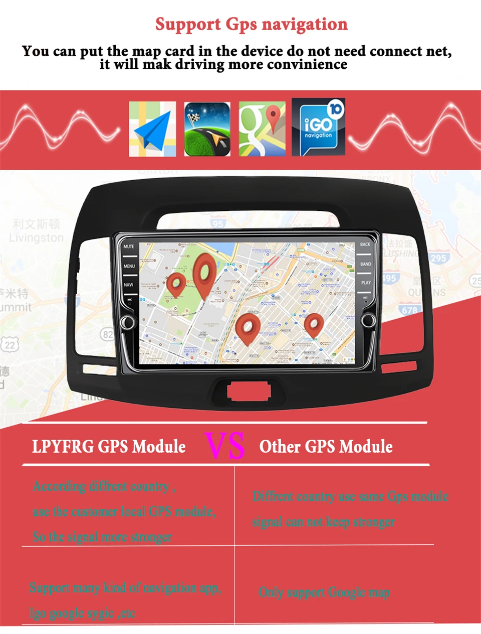 Top 1024*600 Android 9.1 Car DVD Player for Hyundai Elantra 2007 2008 2009 2010 2011 4+64G GPS Navigation Radio camera Head unit 6