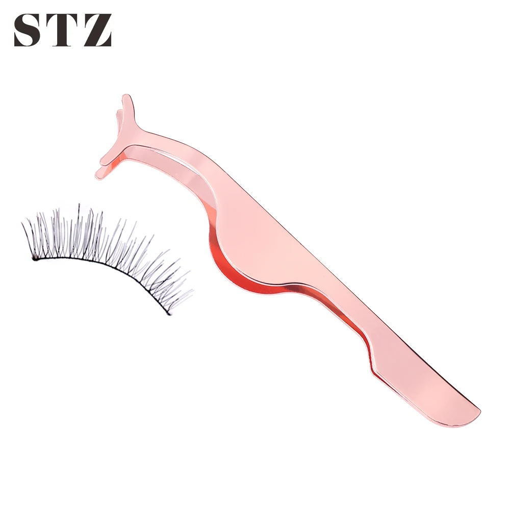

STZ Stainless Steel Eyelashes Extension Tweezers Curler Applicator Nipper For Curling False Fake Eye Lash Tool Makeup Clip #737