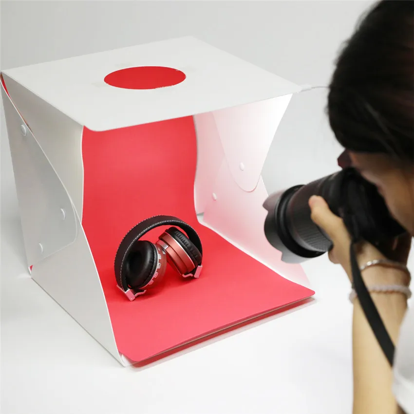 30cm Portable Foldable Softbox Mini LED Light Room Tent with EVA 4pcs Photo Backdrop for Studio Shooting Photography Canon Nikon