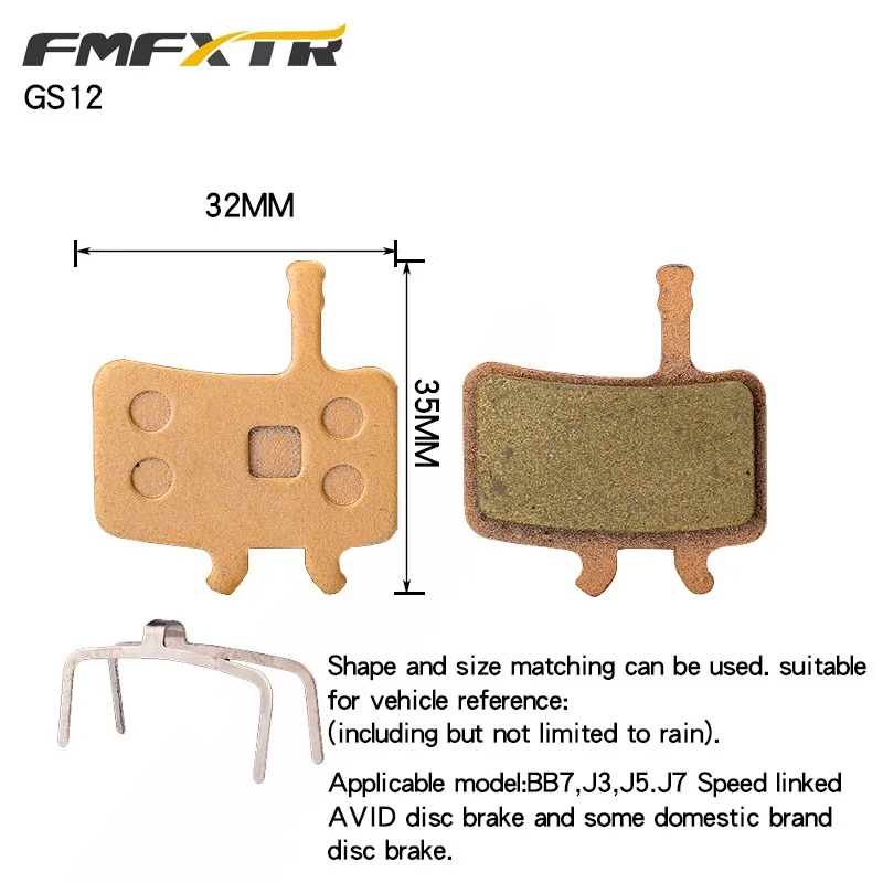 1 пара тормозных колодок для велосипеда m395, дисковые тормоза для горного велосипеда bb5xtbb7, оригинальные модифицированные Универсальные Металлические тормоза - Цвет: GS12 1 pair