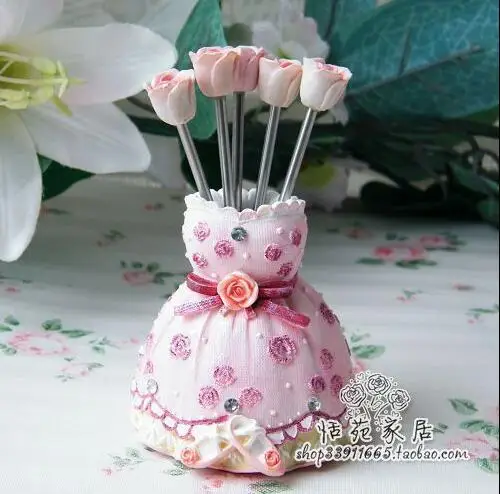

Dress Lovely Fruit Fork Set 5 Pcs/Lot Stainless Steel Fruit Small Fork