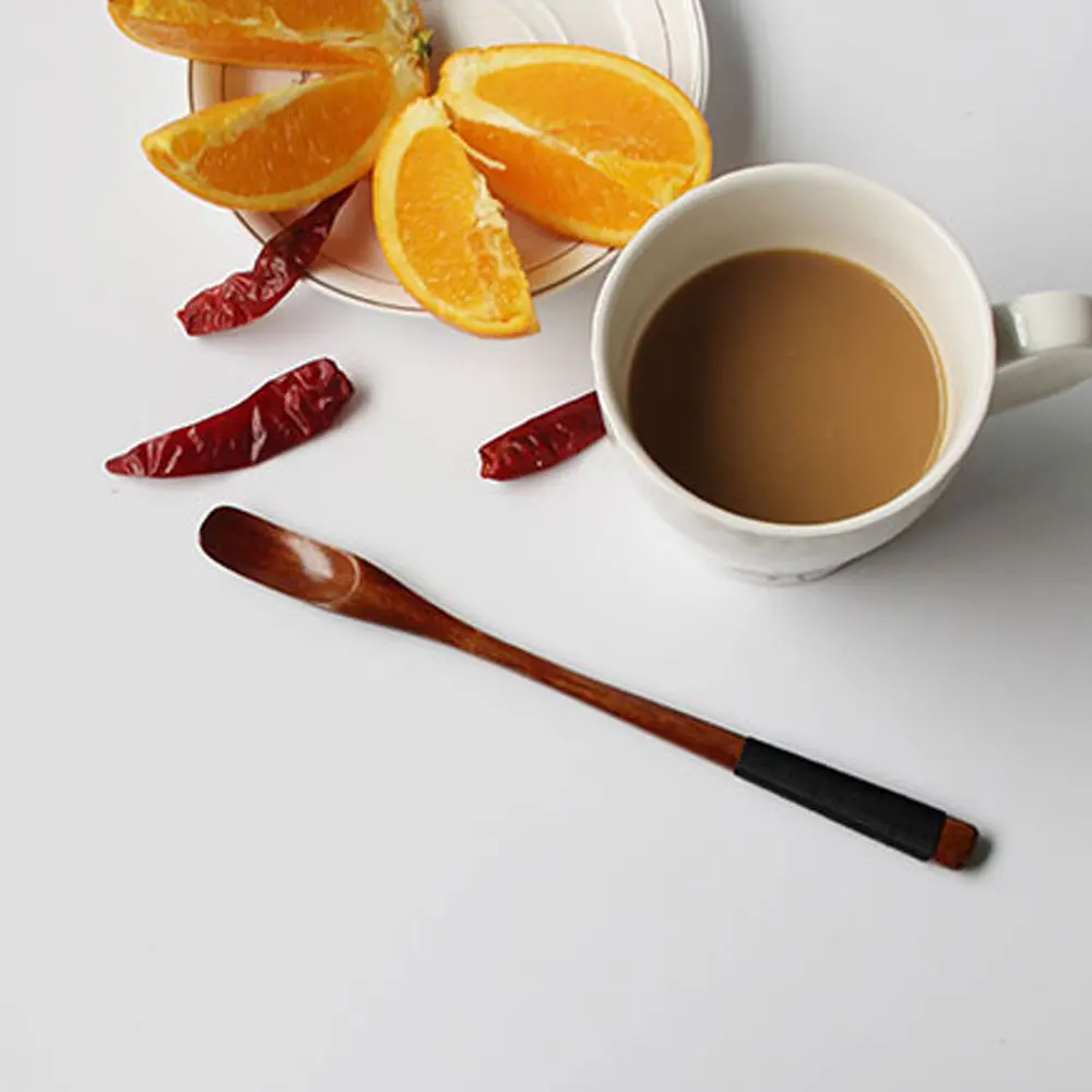 Японская кофейная ложка с длинной ручкой, креативная деревянная посуда, палочка для перемешивания молока, чая, молока, меда, Маленькая деревянная ложка