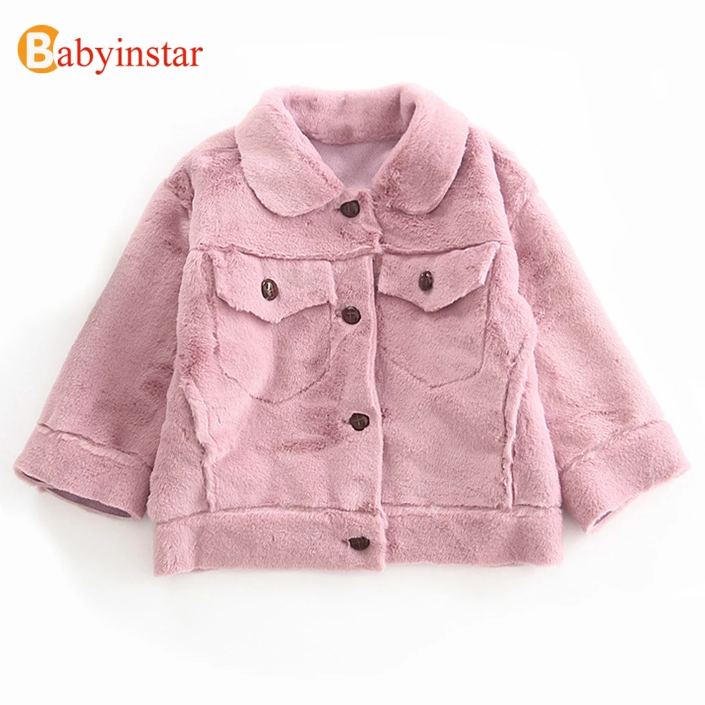 

Babyinstar 2018 Fur Jackets For Girls Children's Winter Jackets&Coats Baby Girl Faux Fur Long Sleeve Thick Warm Parka Outerwear