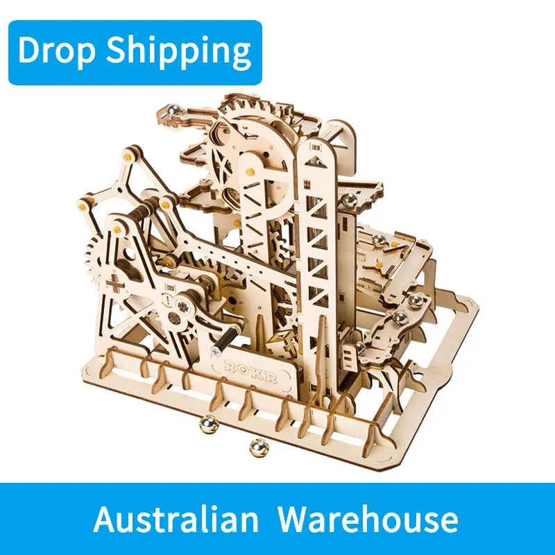 

For Drop Shipping in Australia Marble Run Game 3D Wooden Puzzle Coaster Model Building Kit Toys for Children Adult LG504