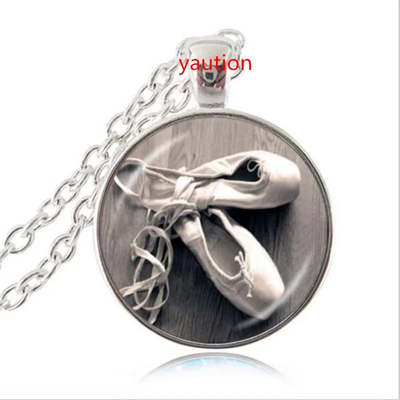 Ballet Dress Photo Cabochon Glass Tibet Silver Chain Pendant Necklace