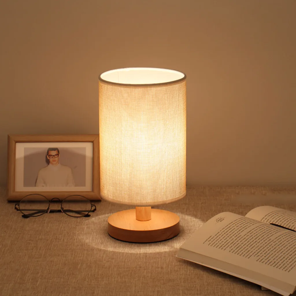 Прикроватная лампа для спальни, ночник, теплый белый светильник с регулируемой яркостью, подарок, деревянная настольная лампа, украшение дома, аксессуары, светильник s#0620
