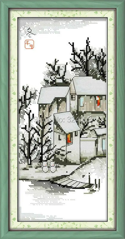 

Wholesale Needlework,Stitch,DIY 14CT DMC Cross Stitch,Sets For Embroidery Kits,Four seasons in Water Village (4) Cross-Stitching