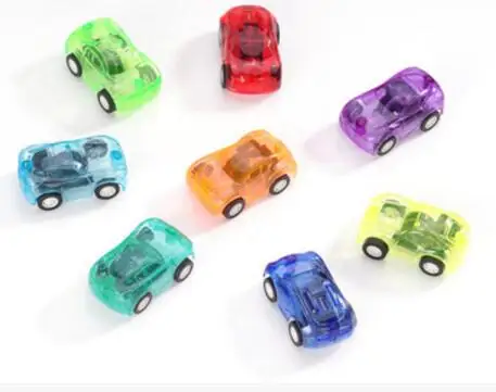 

Hot-selling children's toys 8 transparent mini pull-back cars Plastic toys Car children's track parts car children