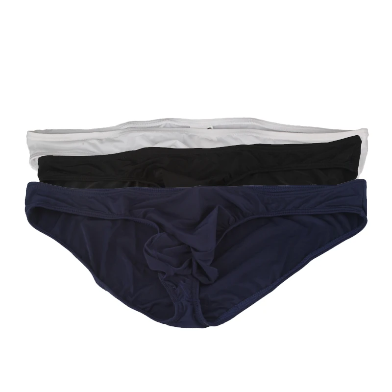 

2018 New Hot Selling Sexy Men's Brand Smooth Long Bulge Pouch Bikini Thongs Briefs Underwear Ice Silk Seamless Jockstrap Briefs