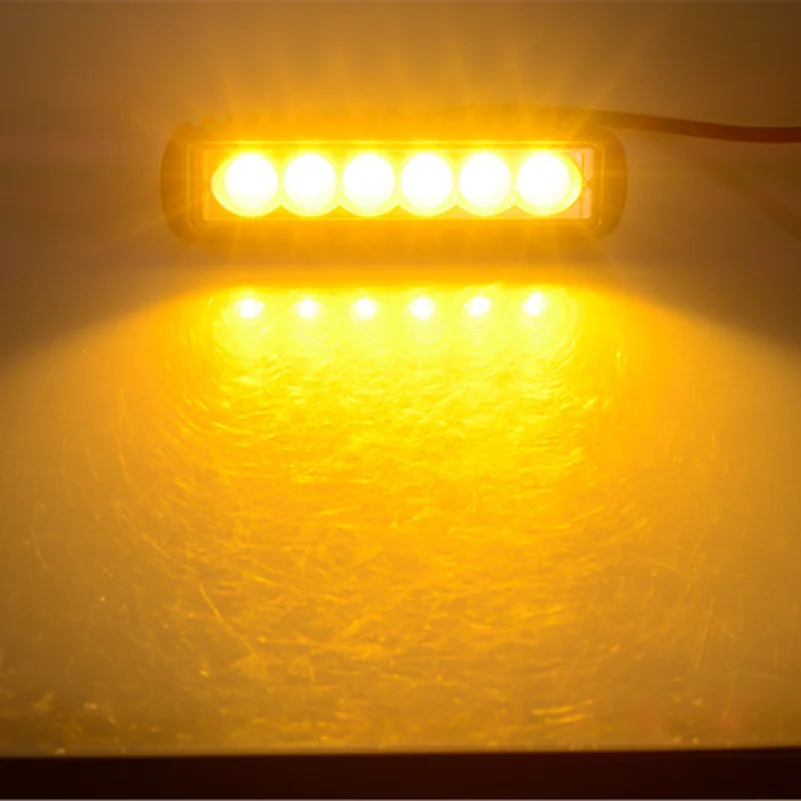 

6 Inch 18W LED Driving Fog Light Bar Spot Flood Yellow Light for Cars Truck Off Road Vehicle Motorcycle
