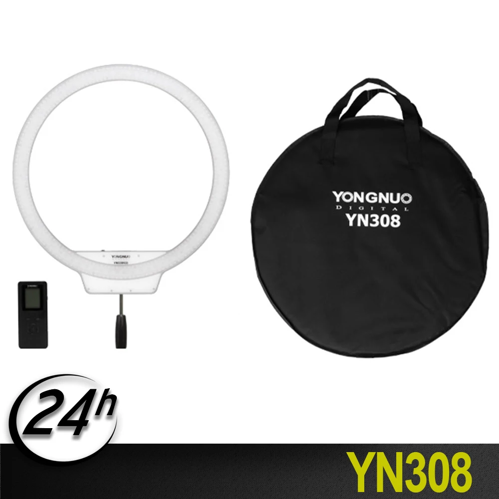 YongNuo YN308 селфи кольцо со светодиодной подсветкой двухцветный 3200 K~ 5500 K светодиодный видео свет беспроводной пульт дистанционного управления CRI95 с ручкой