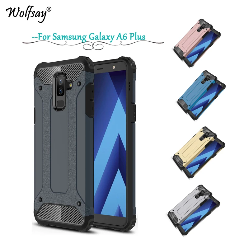 

For Samsung Galaxy A6 Plus Case Shockproof Armor Rubber Hard PC Phone Case For Samsung Galaxy A6 Plus Back Cover For Samsung A6+