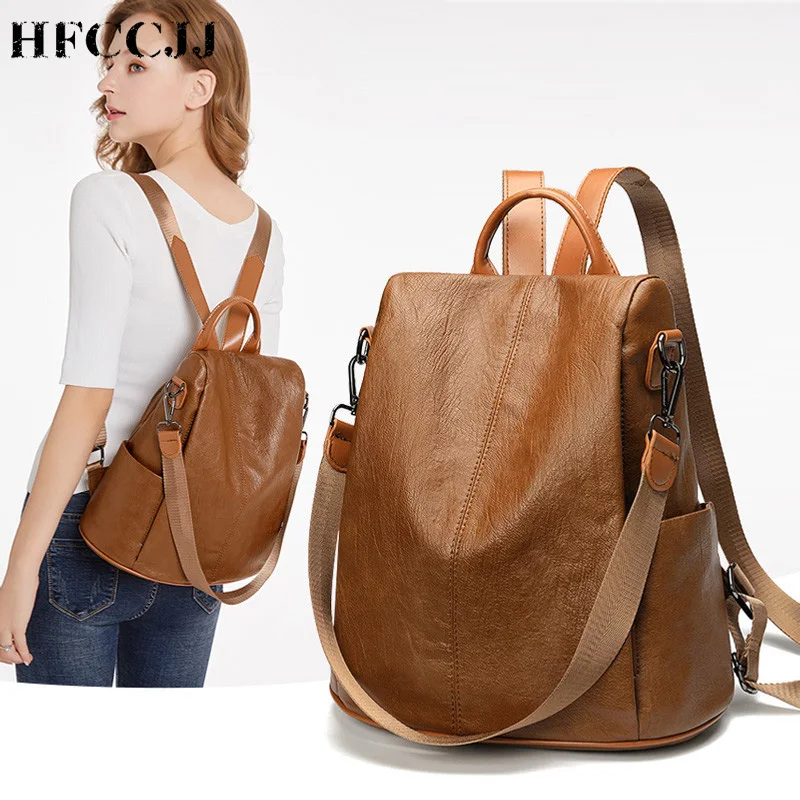 

2019 NEW Fashion Women Backpack High Quality Leather Backpacks for Teenage Girls Female School Shoulder Bag mochila HC058