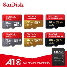 sandisk Extreme Pro Micro SD Card до 170 МБ/с. A2 V30 U3 64 Гб 128 sandisk TF карты высокой Скорость слот для карт памяти