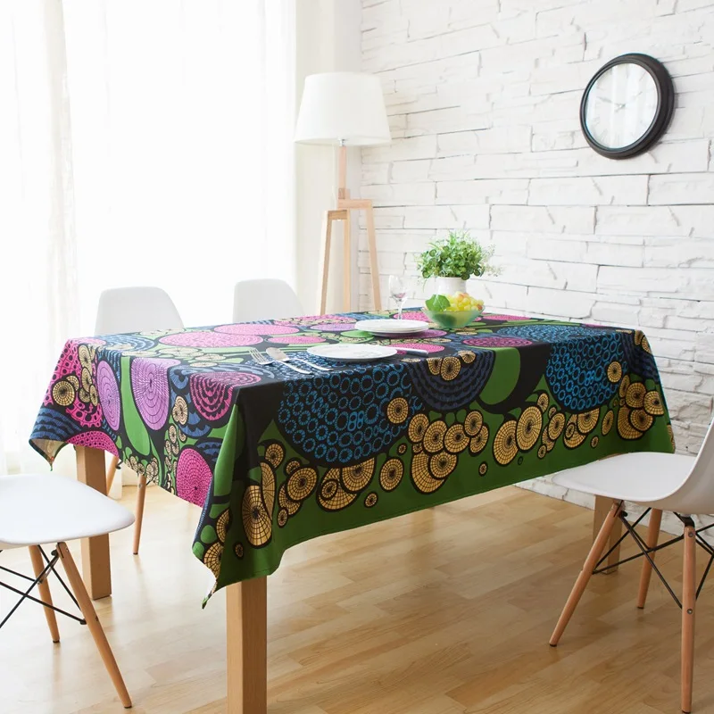 

Abstract printing national wind table cloth all cotton double warp double weft canvas party tablecloth waterproof cover towel