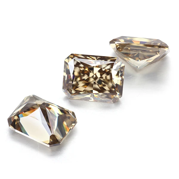 Рыхлый Камень муассанита цвета шампанского режущий 7*9 мм 2.4ct Moissanites драгоценные