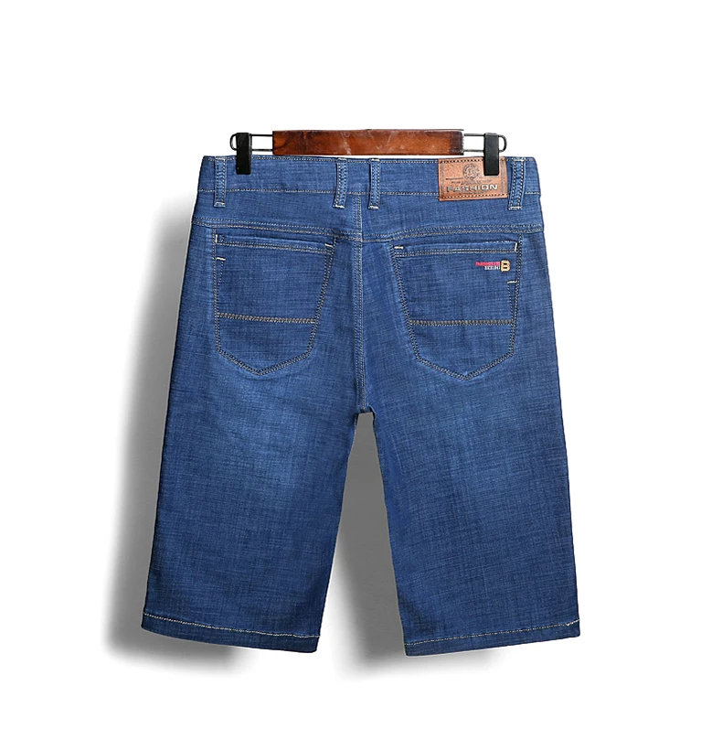 KSTUN Mens Jeans Shorts 2019 Summer Stretch Denim Jeans Shorts Light Blue Straight Slim Smart