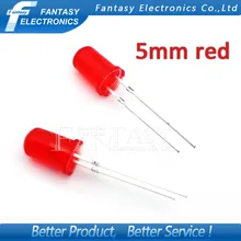 100 шт. красный светильник-диоды красный поворот красный 5 мм светодиод