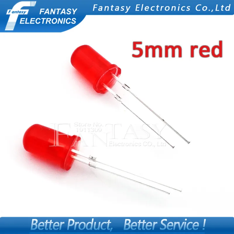 

100pcs Red light-emitting diodes Red turn Red 5mm led