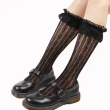 1 пара женских носков до лодыжки, прозрачные кружевные эластичные носки без пятки с оборками и сердечками, милые школьные носки для девочек