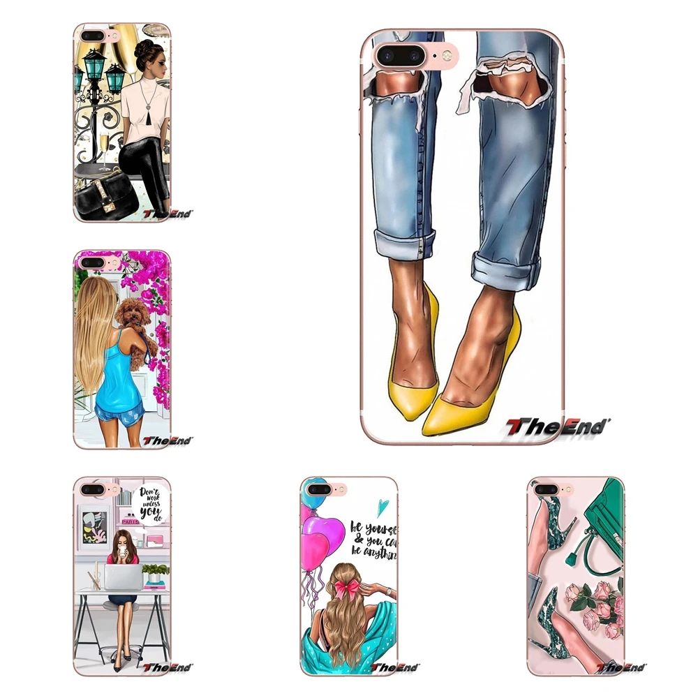 Soft TPU Cover For LG G3 G4 Mini G5 G6 G7 Q6 Q7 Q8 Q9 V10 V20 V30 X Power 2 3 K10 K4 K8 2017 Black Brown Hair Baby Mom Girl Tree |