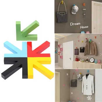 

Wholesale Price Beautiful Design Wall Mounted Colour Painting Wood Arrow Hook Hanger Hat Coat Door Clothes Rack Decoration