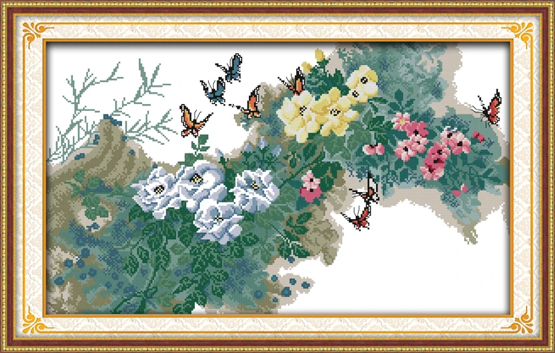 

Early spring Cross Stitch Kits 11CT Printed 14CT Cross Stitch Set DIY Chinese Cotton Cross-stitch Counted Embroidery Needlework