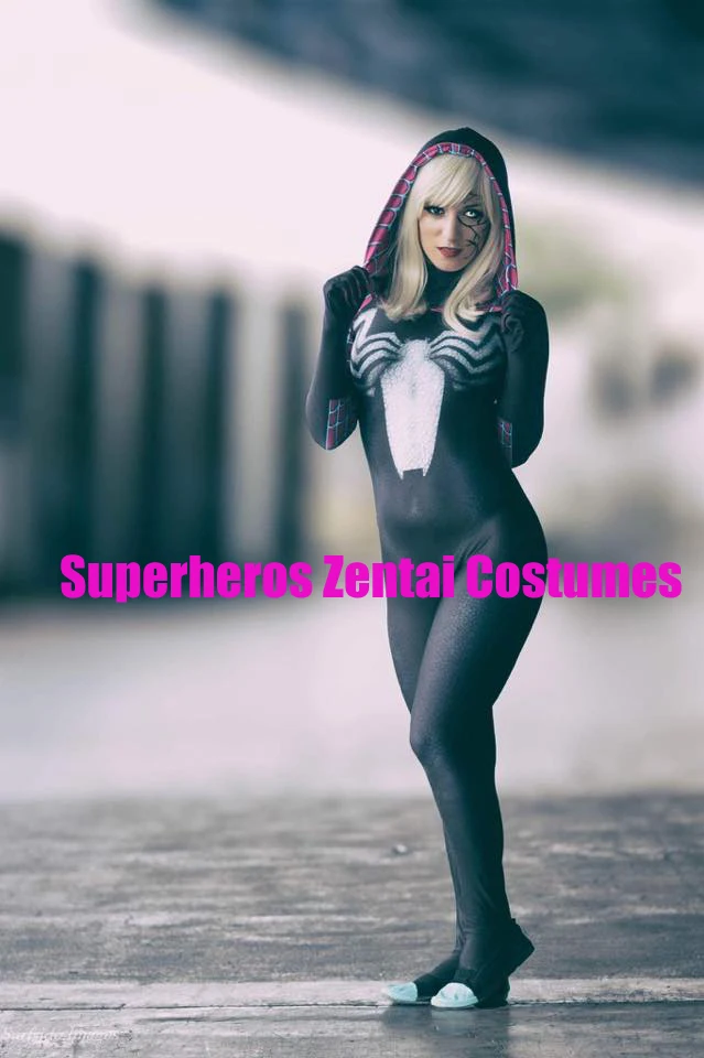 3D Print Gwenom Cosplay Costume Woman Spider-man Costumes Venom Symbiote Gwen Stacy Spider Suit Spider-Woman Bodysuit | Тематическая