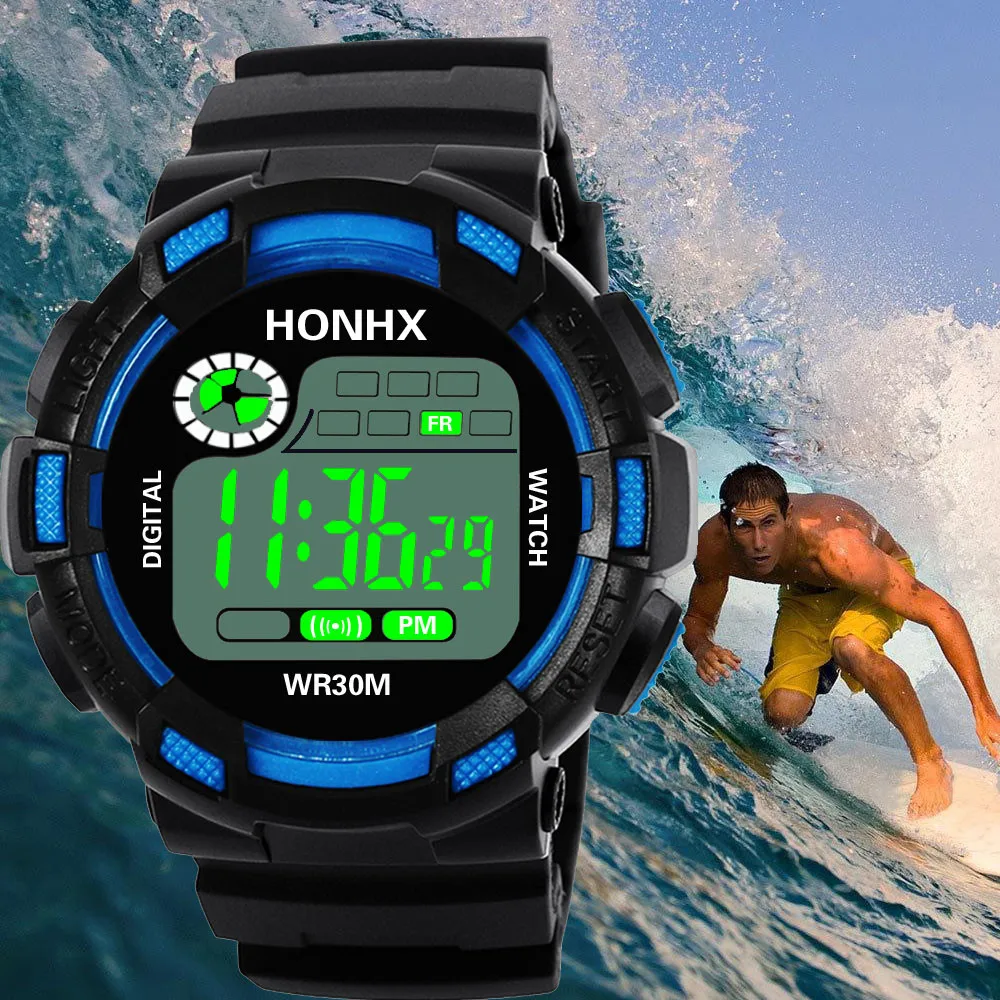 

Men's Digital Watches Luxury Analog Silicone band Digital Military Army Sport watch LED Waterproof Wrist Watch 2019