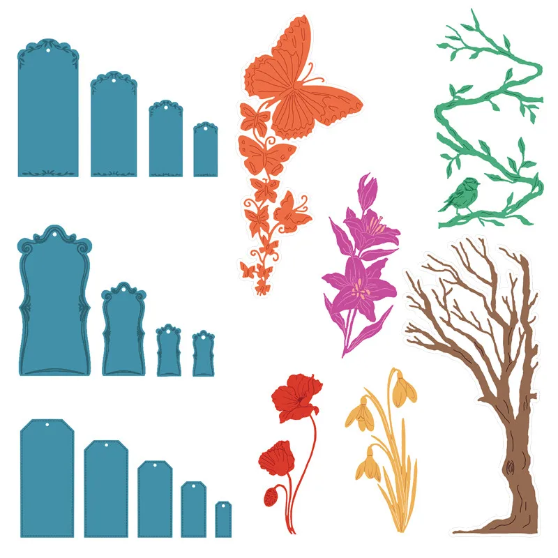 

Flowers with Frame Set Metal Cutting Dies Stencils for DIY Scrapbooking Decorative Crafts Embossing Paper Cards New 2019