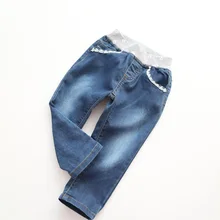 Новое поступление; весенние хлопковые джинсы для маленьких девочек; повседневные джинсы для девочек; Детские весенне-осенние мягкие джинсы; детские длинные штаны