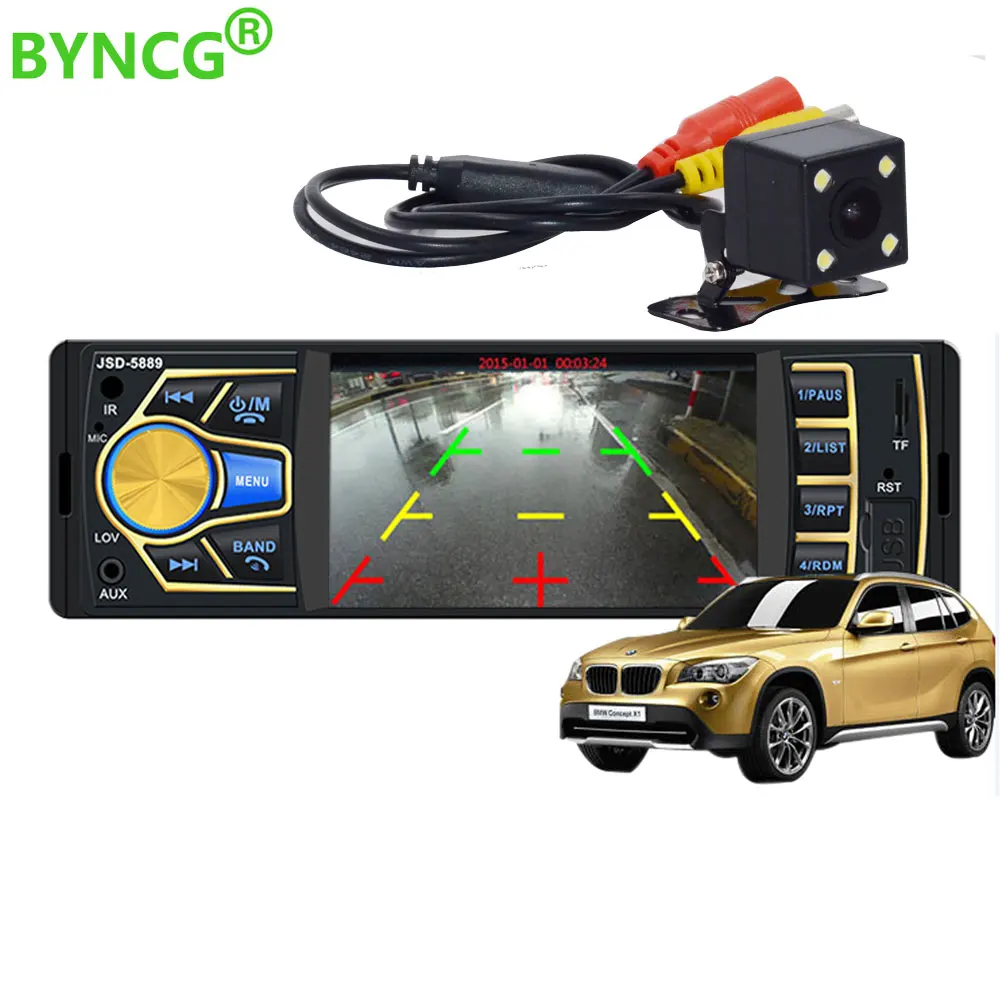 

Bluetooth AUX Autoradio 1 Din Car Radio Car MP5 Player 4.1 inch Screen Panel Player FM/MP5/USB with 4LED Rear View Camera