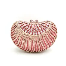Новейший дизайн клатчи Женская вечерняя сумка бриллианты Роскошная форма бусин хрустальные кошельки Свадебная вечеринка расшитая кристаллами Сумочка-клатч