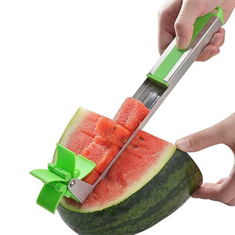 

1PC Watermelon Slicer Cutter Tongs Corer Fruit Melon Stainless Steel Tools Watermelon Cut Refreshing Watermelon Cubes QA 015