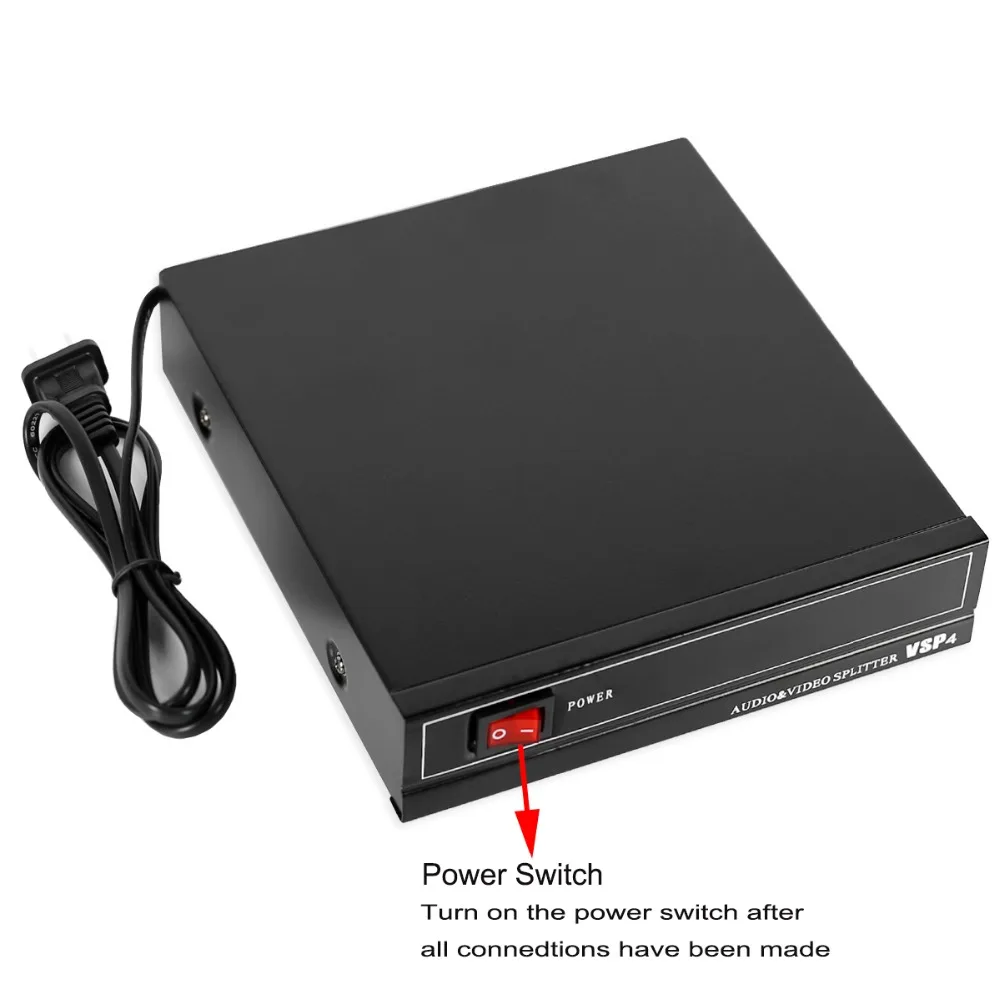 

VSP4 AV splitter 1 minute 4 AV audio and video Switcher AV split screen RCA one input four output for