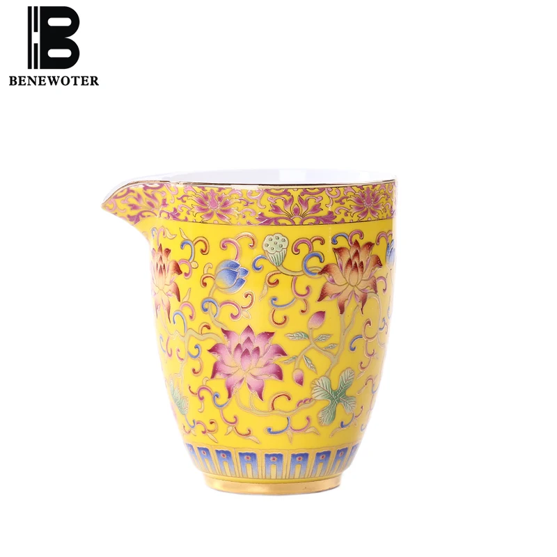 

200/250cc Chinese Style Hand Painted Enamel Fair Cup Office Tea Ceremony Accessories Coffee Milk Mugs Cha Hai for Birthday Gifts