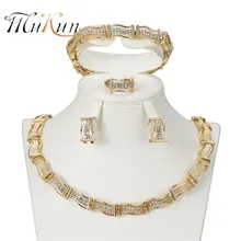 MUKUN free shipping Wedding Bridal Costume Jewelry Sets for femme Gold-color Women jewelry set 2018 African Necklace set xt qu gold color jewelry set austrian crystal big necklace and drop earring wedding jewelry sets for bridal free shipping