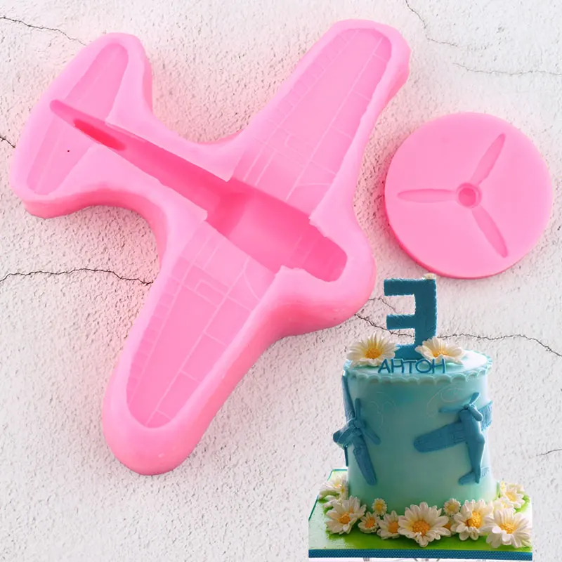 

3D Airplane Silicone Molds Cake Border Fondant DIY Baby Birthday Cake Decorating Tools Candy Fimo Clay Chocolate Gumpaste Mould