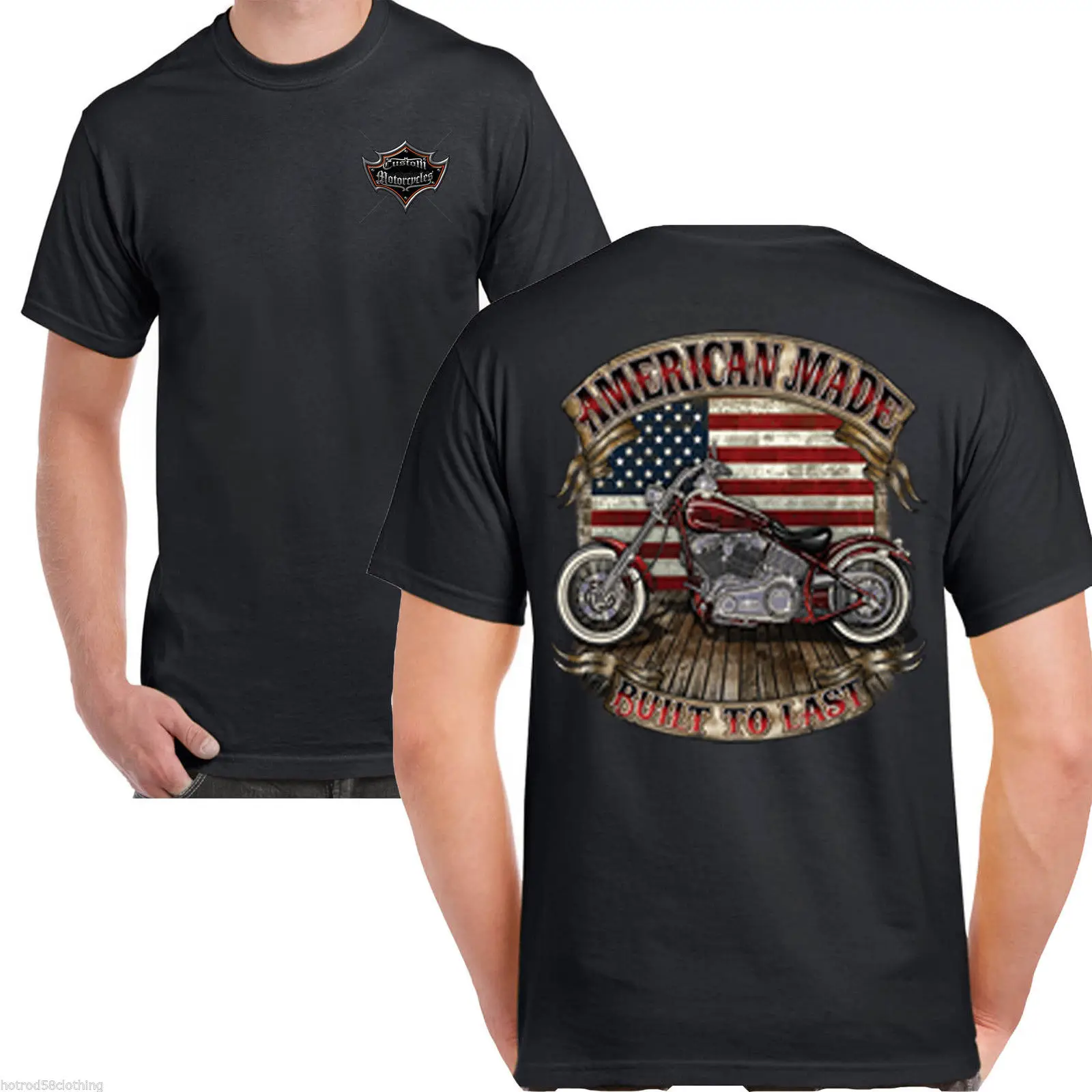 

2019 Summer Tee shirt Mens Biker T shirt American Vintage Motorbike Biker Chopper Motorcycle Bobber 211 Custom T-shirt