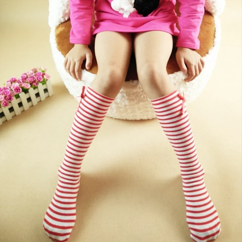 1 pair Hot sale Children's Kids Cotton Jelly Color Bowtie Knot Stripes