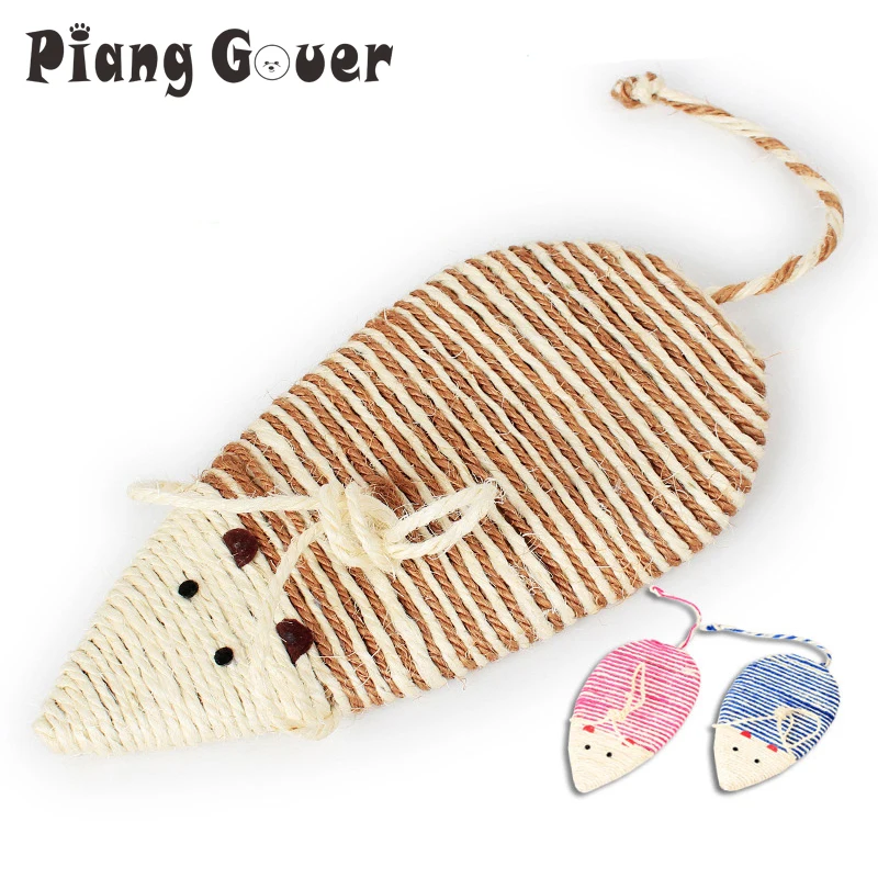

Pet Toy Sisal Scratch Board Mouse Shape Scratching Post Cat Grinding Claws Toys