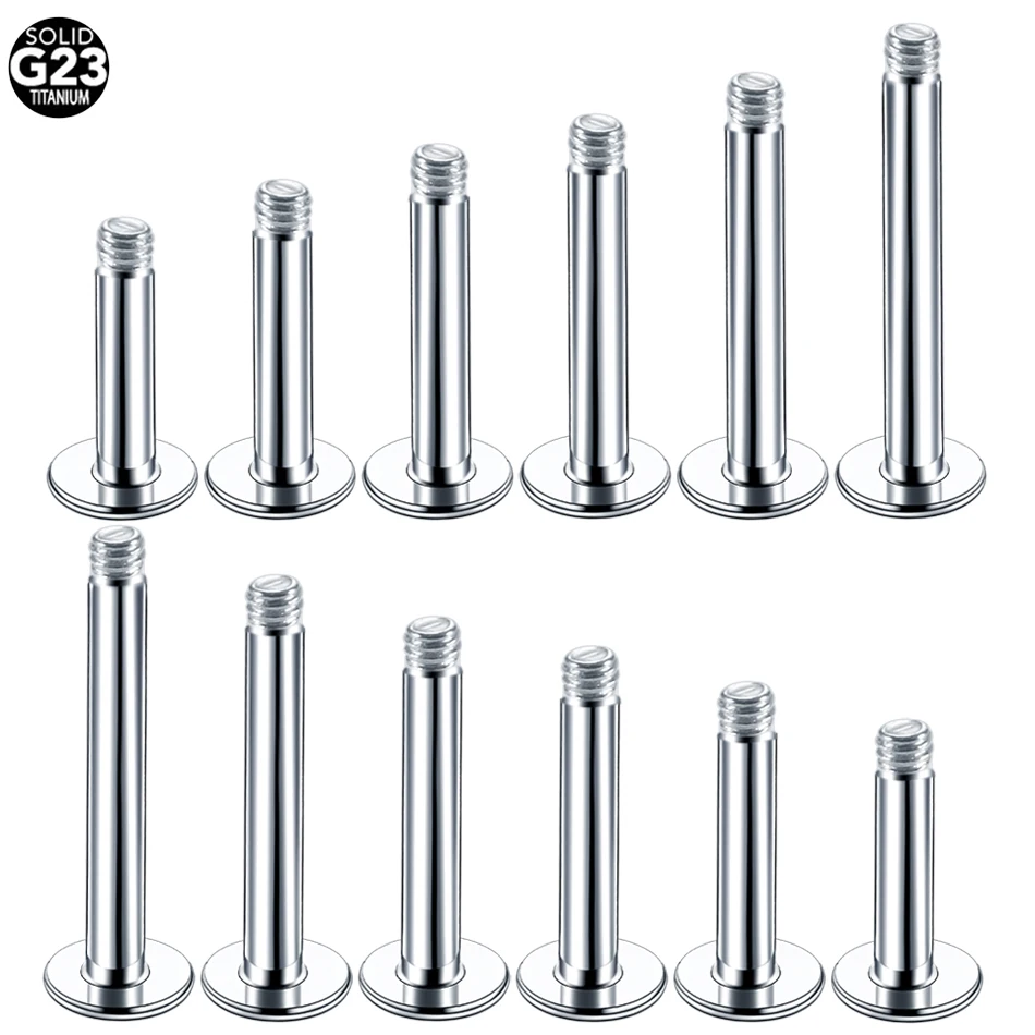 

14G 16G G23 Titanium Piercing Labret Bar Labret Ring Earring Studs Replacement Piercing Post Only No Ends Body Jewelry