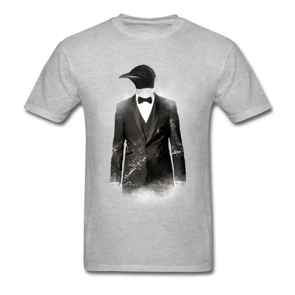 Printed On Blizzard Penguin Hip hop Short Sleeve ostern Day Tops Tees Funky Round Collar Pure Cotton Tops T Shirt Mens T Shirt Blizzard Penguin grey